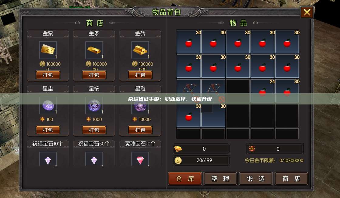 荣耀出征手游：职业选择、快速升级